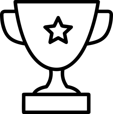 Kazanan Siyah ve Beyaz Logo Simgesi Markalaşma ve Tasarım için PNG Biçiminde