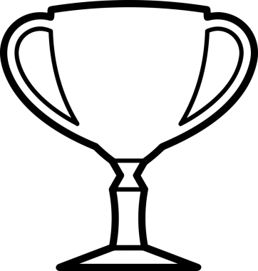Kazanan Siyah ve Beyaz Logo Simgesi Markalaşma ve Tasarım için PNG Biçiminde