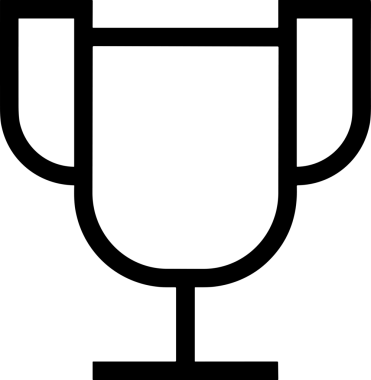 Kazanan Siyah ve Beyaz Logo Simgesi Markalaşma ve Tasarım için PNG Biçiminde