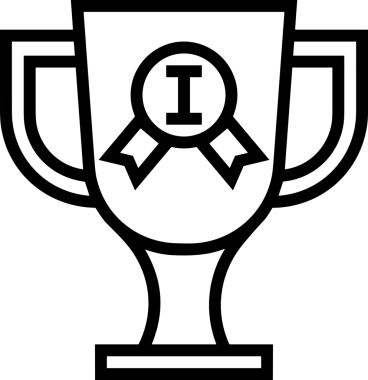 Kazanan Siyah ve Beyaz Logo Simgesi Markalaşma ve Tasarım için PNG Biçiminde