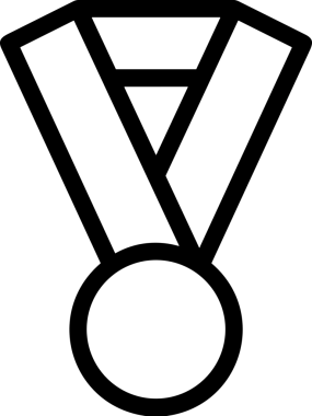 Kazanan Siyah ve Beyaz Logo Simgesi Markalaşma ve Tasarım için PNG Biçiminde