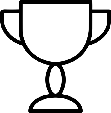 Kazanan Siyah ve Beyaz Logo Simgesi Markalaşma ve Tasarım için PNG Biçiminde
