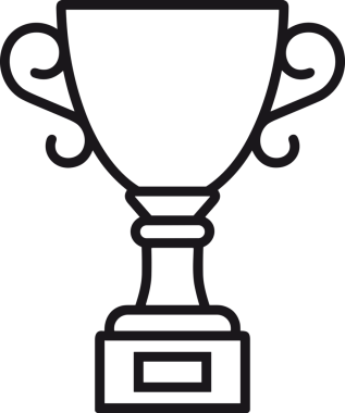 Kazanan Siyah ve Beyaz Logo Simgesi Markalaşma ve Tasarım için PNG Biçiminde