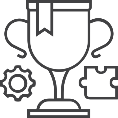 Kazanan Siyah ve Beyaz Logo Simgesi Markalaşma ve Tasarım için PNG Biçiminde