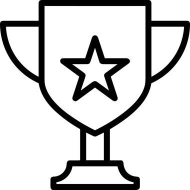 Kazanan Siyah ve Beyaz Logo Simgesi Markalaşma ve Tasarım için PNG Biçiminde