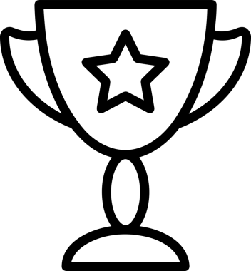 Kazanan Siyah ve Beyaz Logo Simgesi Markalaşma ve Tasarım için PNG Biçiminde