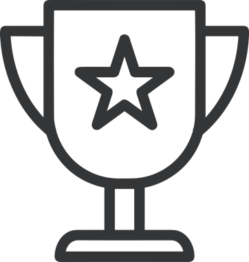 Kazanan Siyah ve Beyaz Logo Simgesi Markalaşma ve Tasarım için PNG Biçiminde