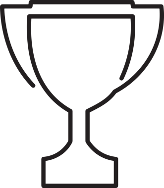 Kazanan Siyah ve Beyaz Logo Simgesi Markalaşma ve Tasarım için PNG Biçiminde