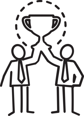 Kazanan Siyah ve Beyaz Logo Simgesi Markalaşma ve Tasarım için PNG Biçiminde