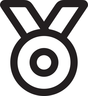 Kazanan Siyah ve Beyaz Logo Simgesi Markalaşma ve Tasarım için PNG Biçiminde