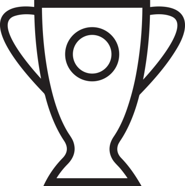 Kazanan Siyah ve Beyaz Logo Simgesi Markalaşma ve Tasarım için PNG Biçiminde