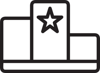 Kazanan Siyah ve Beyaz Logo Simgesi Markalaşma ve Tasarım için PNG Biçiminde