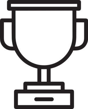 Kazanan Siyah ve Beyaz Logo Simgesi Markalaşma ve Tasarım için PNG Biçiminde