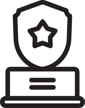 Kazanan Siyah ve Beyaz Logo Simgesi Markalaşma ve Tasarım için PNG Biçiminde