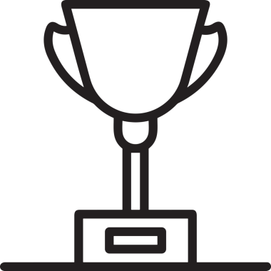 Kazanan Siyah ve Beyaz Logo Simgesi Markalaşma ve Tasarım için PNG Biçiminde