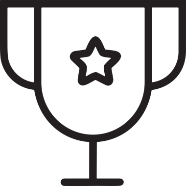 Kazanan Siyah ve Beyaz Logo Simgesi Markalaşma ve Tasarım için PNG Biçiminde