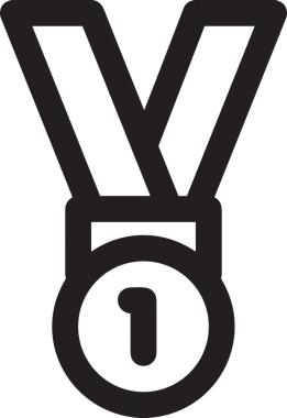 Kazanan Siyah ve Beyaz Logo Simgesi Markalaşma ve Tasarım için PNG Biçiminde