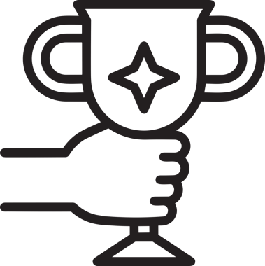 Kazanan Siyah ve Beyaz Logo Simgesi Markalaşma ve Tasarım için PNG Biçiminde