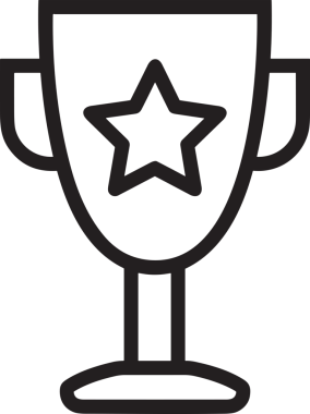 Kazanan Siyah ve Beyaz Logo Simgesi Markalaşma ve Tasarım için PNG Biçiminde