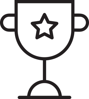 Kazanan Siyah ve Beyaz Logo Simgesi Markalaşma ve Tasarım için PNG Biçiminde