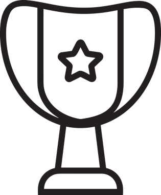 Kazanan Siyah ve Beyaz Logo Simgesi Markalaşma ve Tasarım için PNG Biçiminde