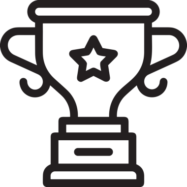 Kazanan Siyah ve Beyaz Logo Simgesi Markalaşma ve Tasarım için PNG Biçiminde