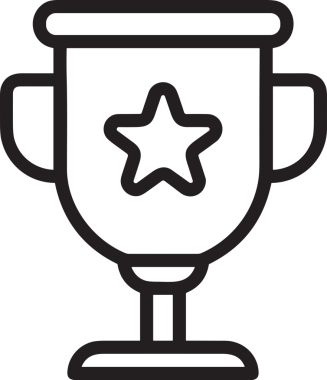 Kazanan Siyah ve Beyaz Logo Simgesi Markalaşma ve Tasarım için PNG Biçiminde