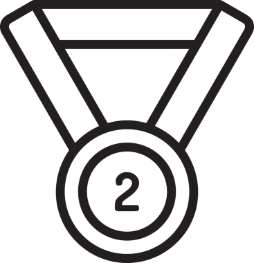 Kazanan Siyah ve Beyaz Logo Simgesi Markalaşma ve Tasarım için PNG Biçiminde