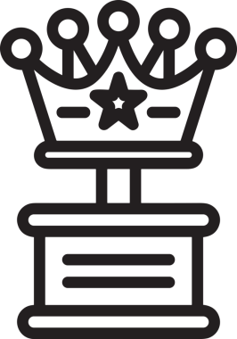 Kazanan Siyah ve Beyaz Logo Simgesi Markalaşma ve Tasarım için PNG Biçiminde