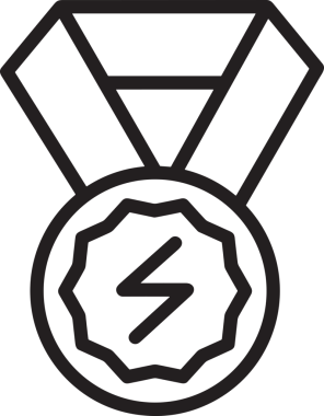 Kazanan Siyah ve Beyaz Logo Simgesi Markalaşma ve Tasarım için PNG Biçiminde