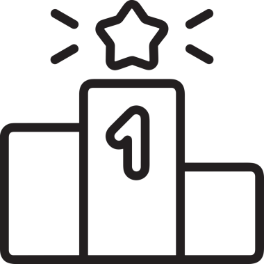 Kazanan Siyah ve Beyaz Logo Simgesi Markalaşma ve Tasarım için PNG Biçiminde