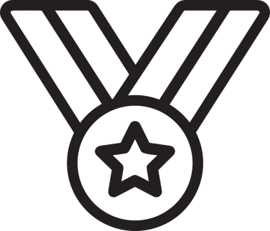 Kazanan Siyah ve Beyaz Logo Simgesi Markalaşma ve Tasarım için PNG Biçiminde