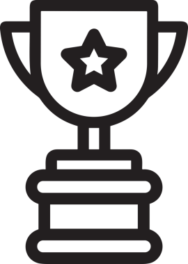 Kazanan Siyah ve Beyaz Logo Simgesi Markalaşma ve Tasarım için PNG Biçiminde