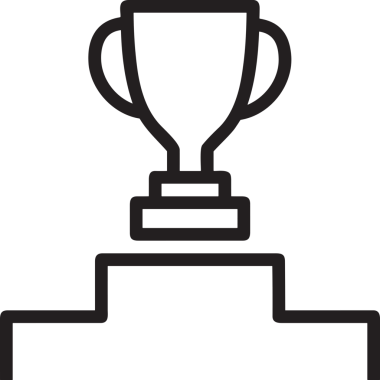 Kazanan Siyah ve Beyaz Logo Simgesi Markalaşma ve Tasarım için PNG Biçiminde