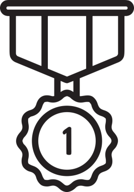 Kazanan Siyah ve Beyaz Logo Simgesi Markalaşma ve Tasarım için PNG Biçiminde