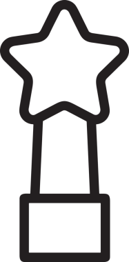 Kazanan Siyah ve Beyaz Logo Simgesi Markalaşma ve Tasarım için PNG Biçiminde