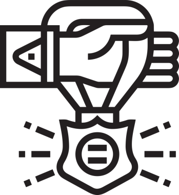 Kazanan Siyah ve Beyaz Logo Simgesi Markalaşma ve Tasarım için PNG Biçiminde