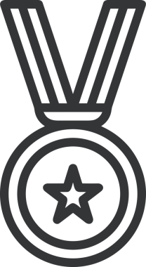 Kazanan Siyah ve Beyaz Logo Simgesi Markalaşma ve Tasarım için PNG Biçiminde