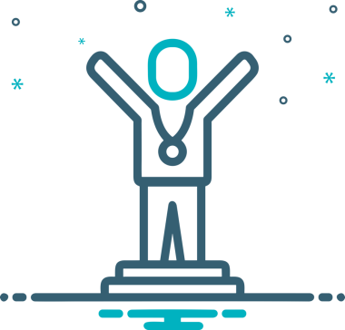 Kazanan Siyah ve Beyaz Logo Simgesi Markalaşma ve Tasarım için PNG Biçiminde