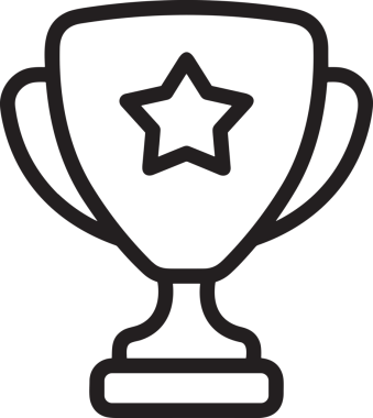 Kazanan Siyah ve Beyaz Logo Simgesi Markalaşma ve Tasarım için PNG Biçiminde