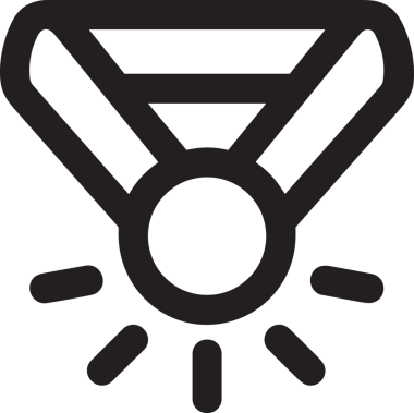 Kazanan Siyah ve Beyaz Logo Simgesi Markalaşma ve Tasarım için PNG Biçiminde