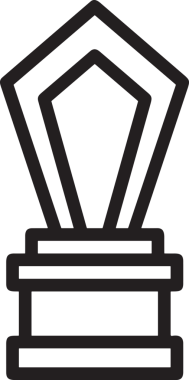 Kazanan Siyah ve Beyaz Logo Simgesi Markalaşma ve Tasarım için PNG Biçiminde