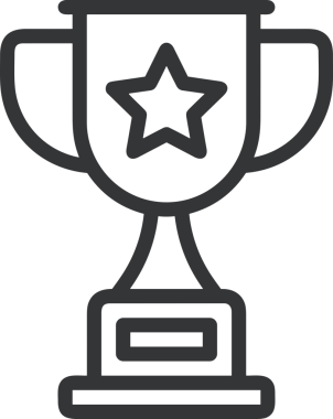 Kazanan Siyah ve Beyaz Logo Simgesi Markalaşma ve Tasarım için PNG Biçiminde