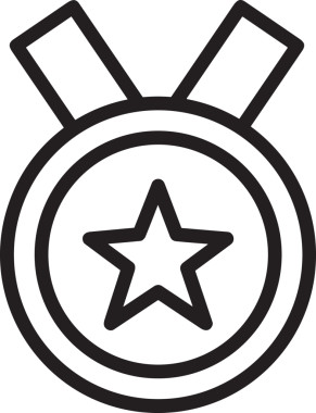 Kazanan Siyah ve Beyaz Logo Simgesi Markalaşma ve Tasarım için PNG Biçiminde