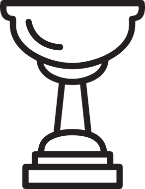 Kazanan Siyah ve Beyaz Logo Simgesi Markalaşma ve Tasarım için PNG Biçiminde