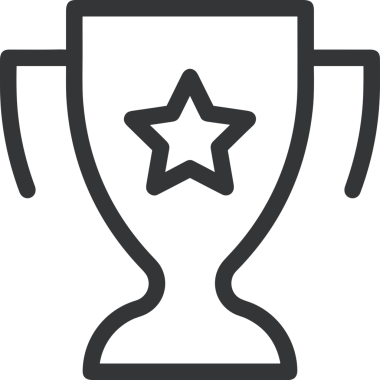 Kazanan Siyah ve Beyaz Logo Simgesi Markalaşma ve Tasarım için PNG Biçiminde