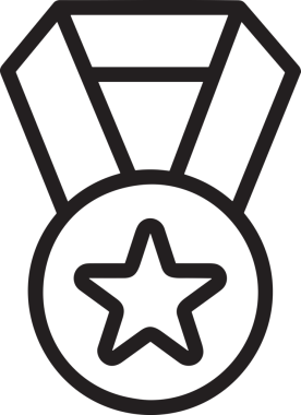 Kazanan Siyah ve Beyaz Logo Simgesi Markalaşma ve Tasarım için PNG Biçiminde