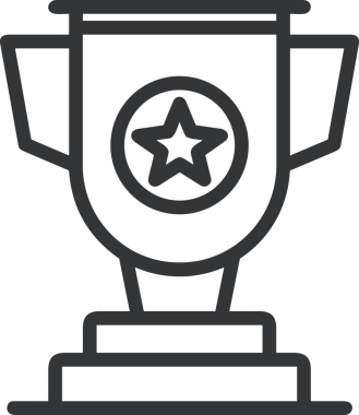 Kazanan Siyah ve Beyaz Logo Simgesi Markalaşma ve Tasarım için PNG Biçiminde