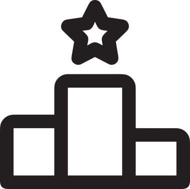 Kazanan Siyah ve Beyaz Logo Simgesi Markalaşma ve Tasarım için PNG Biçiminde