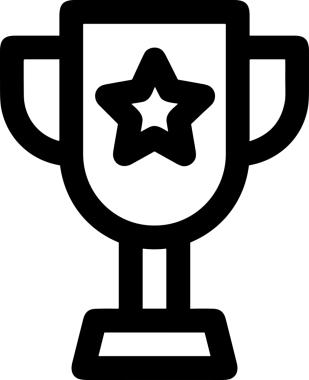 Kazanan Siyah ve Beyaz Logo Simgesi Markalaşma ve Tasarım için PNG Biçiminde